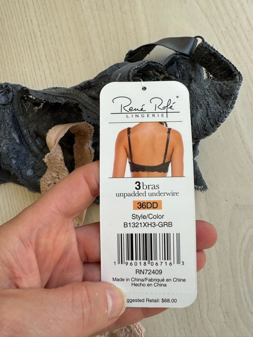 Rene Rofe Lace Underwire Bra Duo - Black & Blush - Picture 2 of 2
